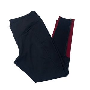 Zella Contrasting Leggings with Calf Zippers, size XL